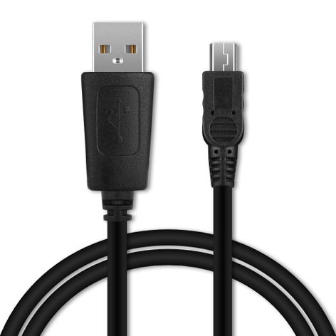 USB Kabel für Garmin Edge, Drive, DriveAssist, DriveSmart, Nüvi, Oregon, eTrex, GPSMAP - Ladekabel 1m 1A PVC Datenkabel schwarz