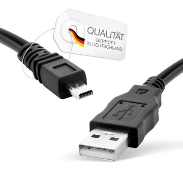 Datenkabel für Panasonic Lumix DMC-FP3, DMC-LX100, DMC-S5, DMC-FZ300, DMC-FZ1000, DMC-GM5, DMC-GM1, DMC-FZ200, DMC-TZ5, DMC-GX7, DMC-GF6, DMC-SZ10, DMC-G7, DMC-S1, DMC-GH4, DMC-GF1, DMC-LX5, DMC-TZ60, DMC-FZ18, DMC-LX3 - 1.5m, DMW-USBC1 USB Kabel Ladekabe