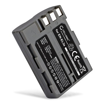 EN-EL3e Ersatz Akku für Nikon D50 D70s D80 D90 D200 D300 D300S - Kamera Ersatzakku - Kameraakku 1600mAh, Batterie