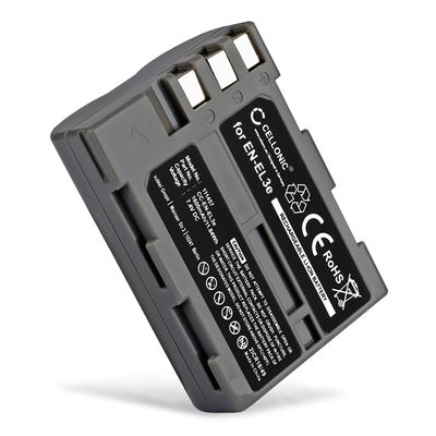 EN-EL3e Ersatz Akku für Nikon D50 D70s D80 D90 D200 D300 D300S - Kamera Ersatzakku - Kameraakku 1600mAh, Batterie