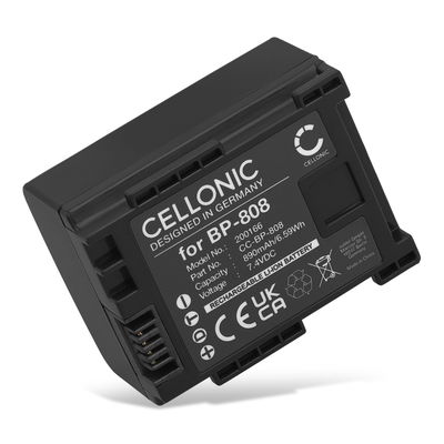 Akku für Canon Legria FS22 FS200 FS100 FS19 FS306 HFG25 HF200 FS21 BP-808 890mAh von CELLONIC