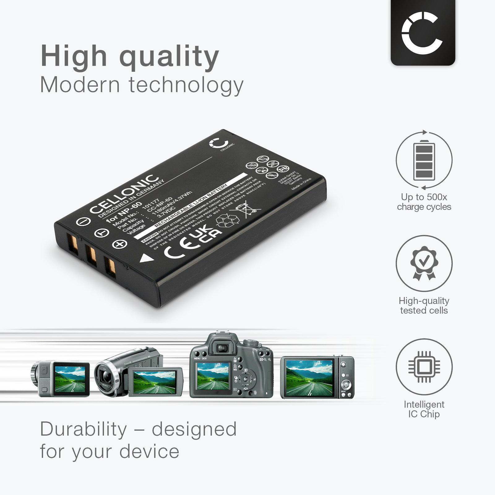 Batteria Compatibile Per HP Photosmart R727 - Li-Ion 3,7V, 1000mAh, Sostituzione Fotocamera Digitale
