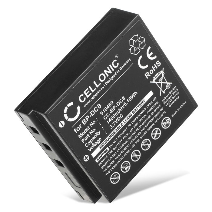 Battery for Leica X Typ 113, Leica X1, Leica X2, Leica X Vario, Leica XE, BP-DC8, 1400mAh from CELLONIC