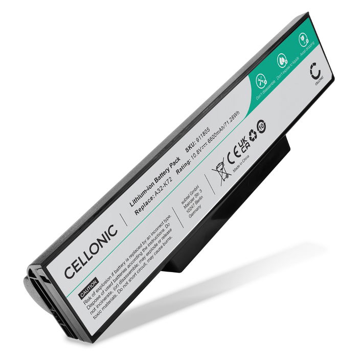 ASUS X73SV Akku 6600mAh Ersatzakku Batterie von subtel