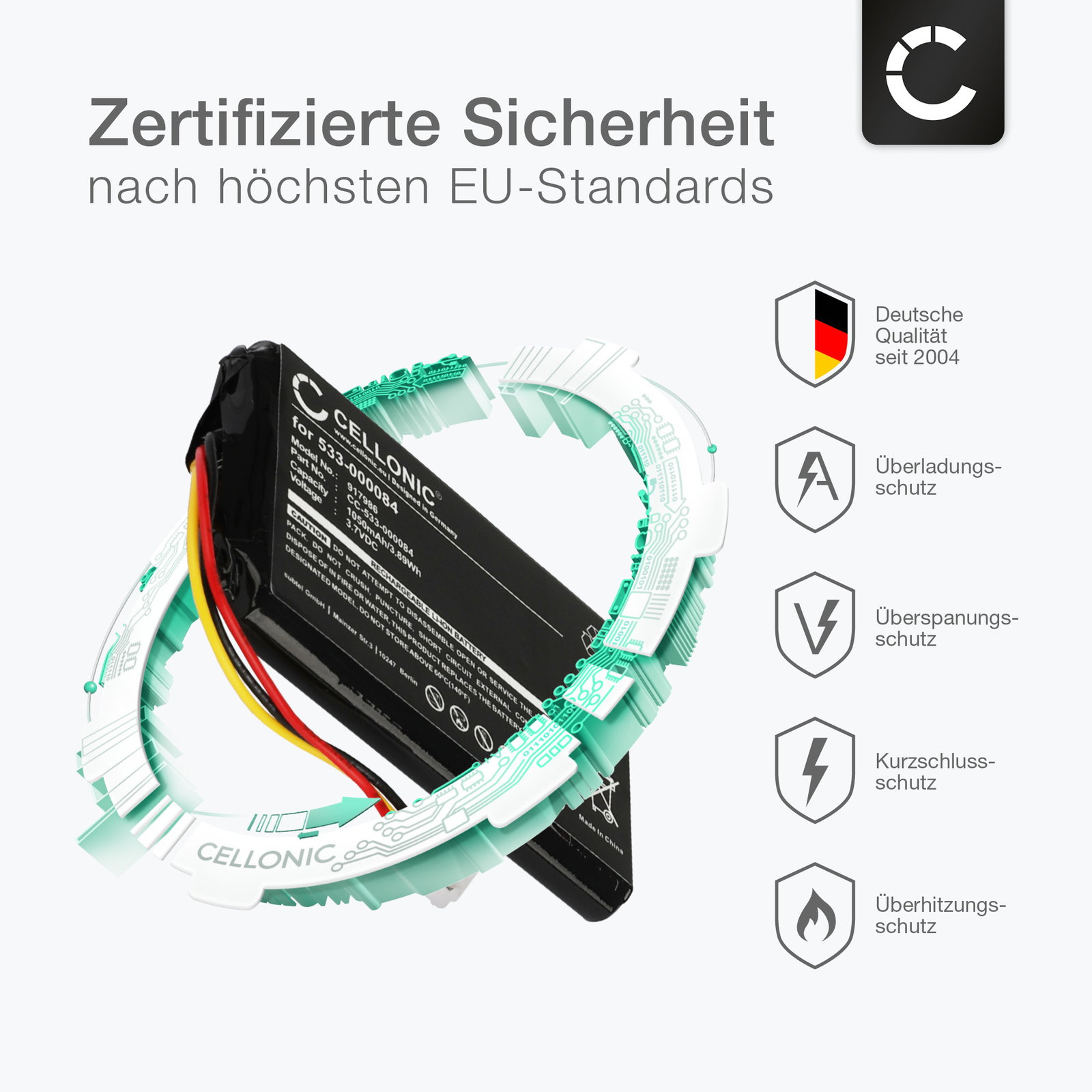 Fuworance 1200mAh 3.7V 533-000084 Batterie de Remplacement