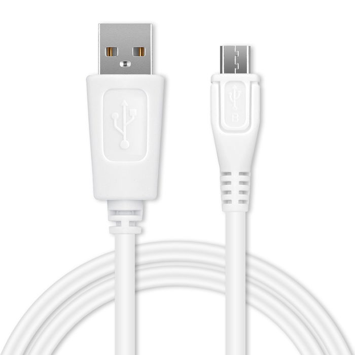 Micro USB Kabel für ASUS ZenFone Max, Max Pro, 2, 3 Laser, 3 Max, 3s Max, 4 Max, 4 (2014), 5 (2014) Handy Ladekabel - 1m 1A PVC weiß - Datenkabel für Smartphone