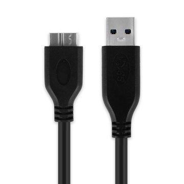 Universal Micro USB 3.0 to USB A Data and Charging Cable for Mobile Phones, Tablets, GPS, Speakers – 1A Fast Data Transfer 1m PVC Charger Lead - Black
