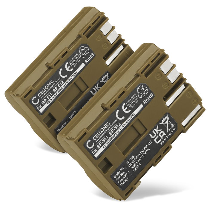 2x Canon DM-MV400 Akku 1600mAh Ersatzakku Batterie von CELLONIC