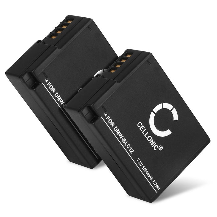 2x Panasonic DMW-BLC12E Akku 1000mAh Ersatzakku Batterie von CELLONIC