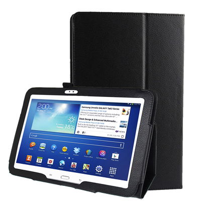 Flip Cover Tablethülle für Samsung Galaxy Tab 3 10.1 (P5200 / P5210 / P5220) Tablet Schutzhülle mit Bumper und Ständer / Stankfunktion - Kunstleder schwarz Bookstyle Case Klapphülle faltbar - Touchpad Tasche / Hülle