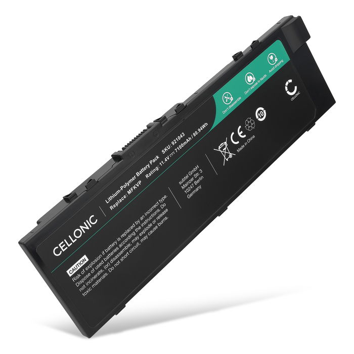1x Akku für Dell Precision M7510, M7710, 15 7510, 15 7520, 17 7710, M7520, MFKVP, GR5D3, RDYCT Laptop - 6400mAh 11.1V 
