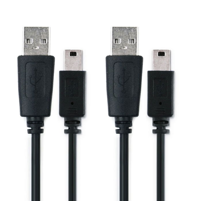2x USB Kabel für Sony PSP-1000 / PSP-2000 / PSP-3000 / PSP-E1000 - Ladekabel 1m 1A PVC Datenkabel schwarz