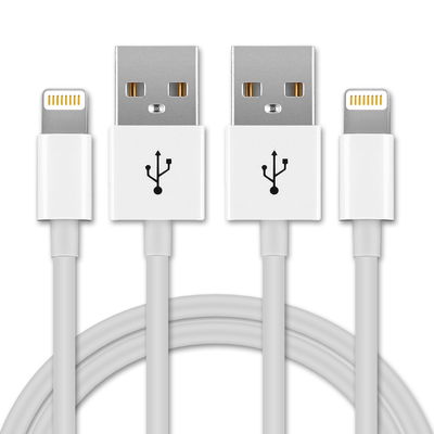 2x Lightning 8 Pin Kabel für Apple iPhone 14, 13, 12, 11, X, XS, XR, 8, 7, SE Handy Ladekabel - 1m weiß - Datenkabel für Smartphone