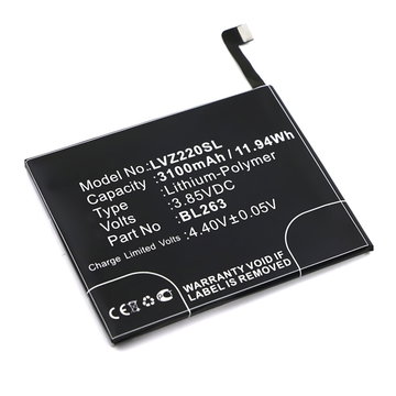 BL263 Battery for Lenovo ZUK Z2 Pro Smartphone / Phone Battery Replacement - 3100mAh