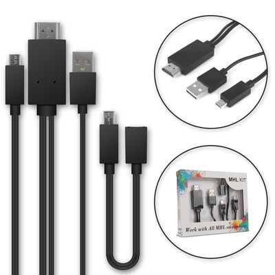 MHL Kabel - Micro-USB auf HDMI-Adapter 5-Pin + 11-pin Adapter