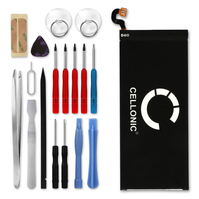 Samsung G920F Galaxy S6 Akku + Werkzeug-Set 2550mAh Ersatzakku Batterie von CELLONIC