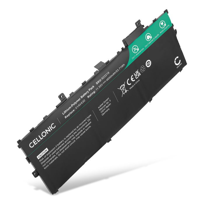 Akku für Lenovo ThinkPad X1 Carbon Gen 1, X1 Carbon Gen 4, X1 Carbon Gen 5, X1 Carbon Gen 6, Lenovo 01AV494, 01AV431 Laptop - 4650mAh 11.55V 