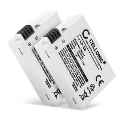 2x CELLONIC Camera Battery for Canon EOS 600D EOS 550D EOS 650D EOS 700D EOS Kiss X4 EOS X5 EOS X6i EOS Rebel T2i EOS T3i EOS T4i EOS T5i Replacement LP-E8 Battery 1020mAh Backup