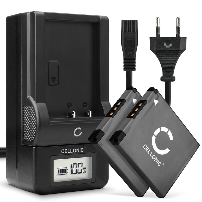 2x Canon IXUS 132 Akku + Ladegerät 600mAh Ersatzakku Batterie von CELLONIC