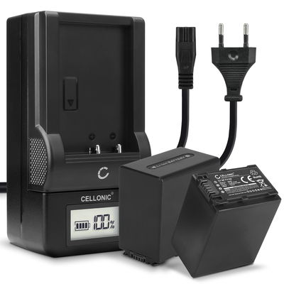 2x CELLONIC Camera Battery for Sony HDR-CX625 HDR-CX730 CX700 HDR-CX570 CX550 HDR-CX410 HDR-CX330e HDR-CX280 FDR-AX53 Replacement AC-VQV10 BC-TRV Battery 3300mAh Backup + Charger NP-FV100