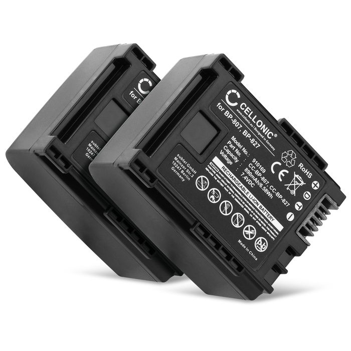 2x Akku Canon LEGRIA HF200 - 890mAh