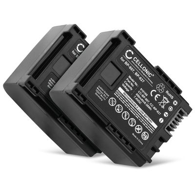 2x BP-807 BP-809 BP-819 BP-827 Ersatz Akku für Canon XA10 HG10 HG20 HF10 HF100 FS300 VIXIA HF G20 G10 HF200 HF20 HF S100 - Kamera Ersatzakku - Kameraakku 890mAh, Batterie