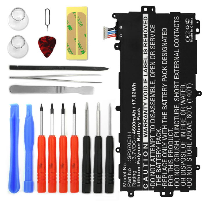 subtel Replacement Tablet Battery for Samsung Galaxy Note 8.0 (GT-N5100/GT-N5110/GT-N5120) + 17-Tool Tablet Repair Kit - SP3770E1H 4600mAh