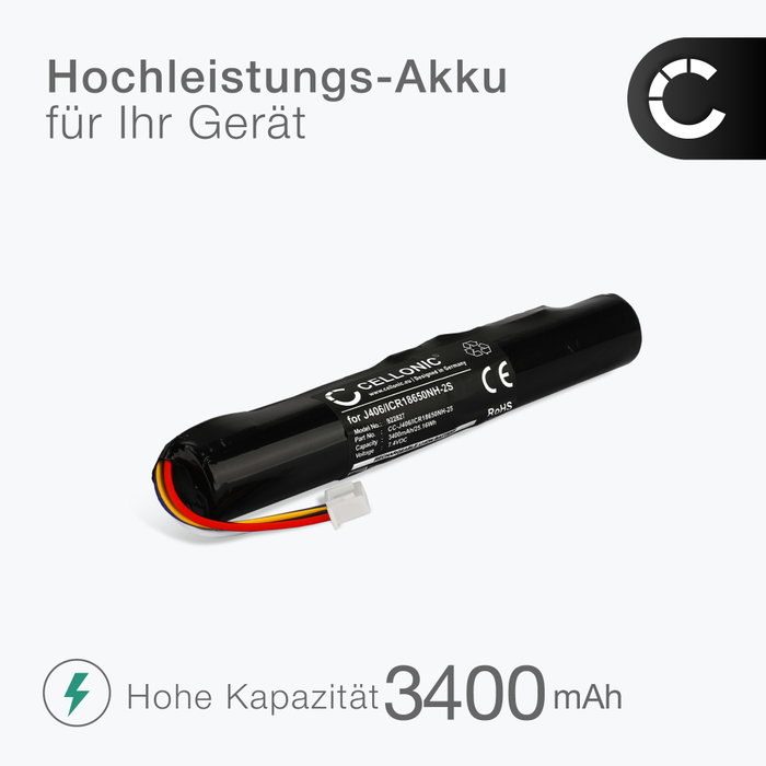 Batterie 2600mAh J406/ICR18650NH-2S Pour Bang & Olufsen BeoLit 15, 17, BeoPlay A2