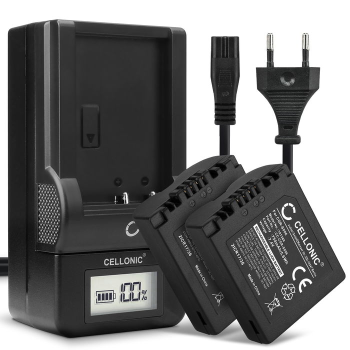 2x Leica V-LUX 1 Akku + Ladegerät 750mAh Ersatzakku Batterie von CELLONIC