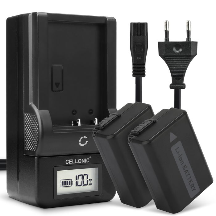 2x Sony NEX-3 Akku + Ladegerät 1030mAh Ersatzakku Batterie von CELLONIC