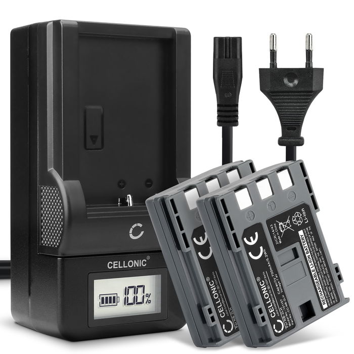 2x Canon PowerShot S70 Akku + Ladegerät 700mAh Ersatzakku Batterie von CELLONIC