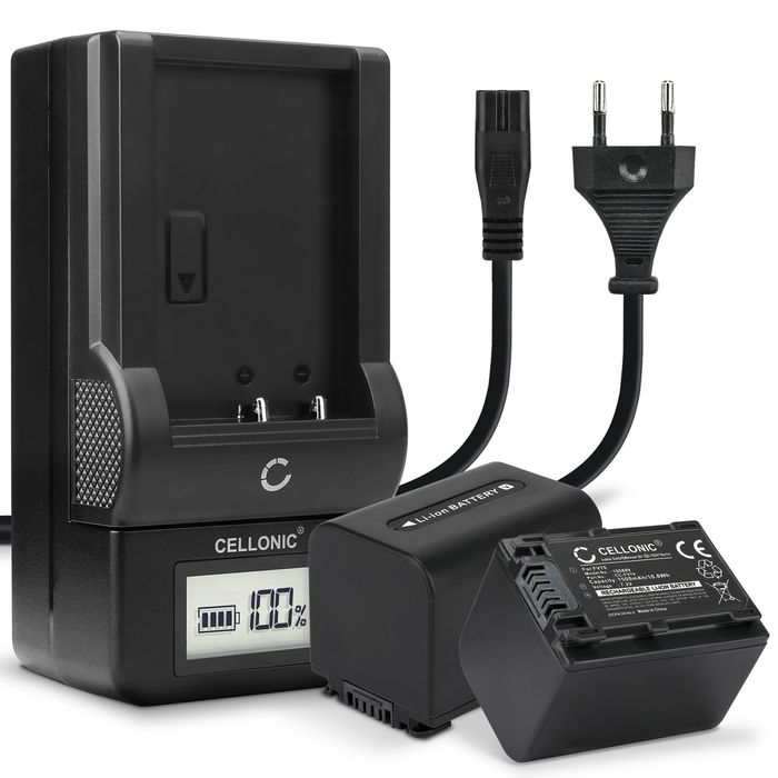 2x Sony PXW-Z90V Akku + Ladegerät 1500mAh Ersatzakku Batterie von CELLONIC