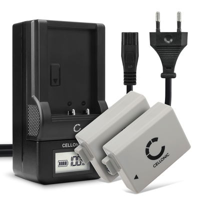 2x LP-E5 Camera Battery + Charger Set for Canon EOS 1000D EOS 500D EOS 450D EOS Rebel XS 1020mAh Replacement Battery LC-E5 CBC-E5 LCD Smart Charger