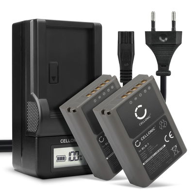 2x Ersatz Akku BLN-1 + Ladegerät BCN-1 für Olympus OM-D E-M1 OM-D E-M5 OM-D E-M5 Mark II Pen E-P5 PEN-F Kamera - 1140mAh Ersatzakku Batterie, Ladekabel, Akkuladegerät