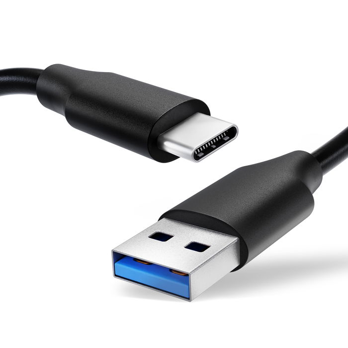 USB C Type C Kabel für Alcatel 3X (2019) / 5 / Idol 4 Pro (6077 / 6077X) Handy Ladekabel - 1,0m 3A PVC schwarz - Datenkabel für Smartphone