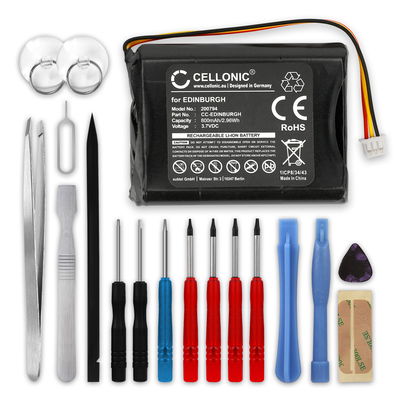 Akku für TomTom Rider, One XL iQ Routes New Edition One 1st 800mAh + Werkzeug-Set von CELLONIC