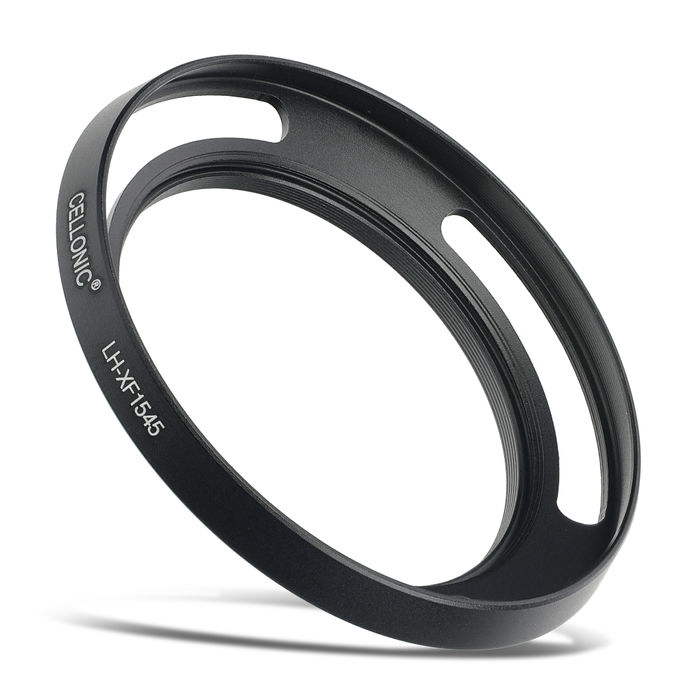 LH-XF1545 Kamera Gegenlichtblende für Fuji Fujinon XC 15-45mm F3.5-5.6 OIS PZ – Metall Filtergewinde Rund / Zylindrisch / Tubus / Tube Gegenlichtblende von CELLONIC