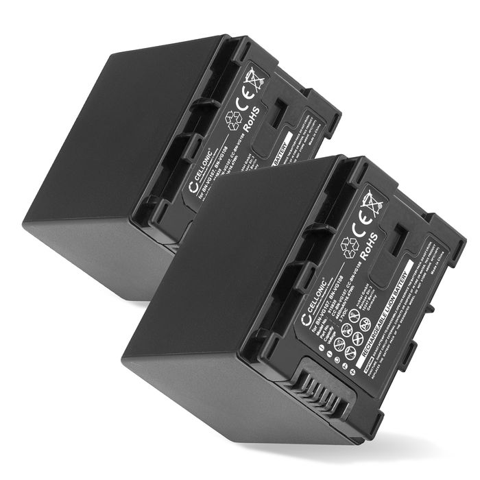 2x Akku für JVC GZ-HM650 GZ-MG750 GZ-MS110 GZ-MS210 GZ-MS215 GZ-MS216 BN-VG107 -VG108 -VG114 -VG121 (4450mAh, 3.7V) von CELLONIC