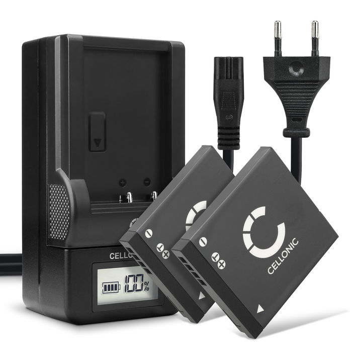 2x Ersatz Akku DMW-BCK7 NCA-YN101H + Ladegerät DE-A92A für Panasonic Lumix DMC-FT30 FT25 DMC-FS45 FS40 FS35 DMC-SZ7 SZ1 DMC-FX90 Kamera - 700mAh Ersatzakku Batterie, Ladekabel, Akkuladegerät