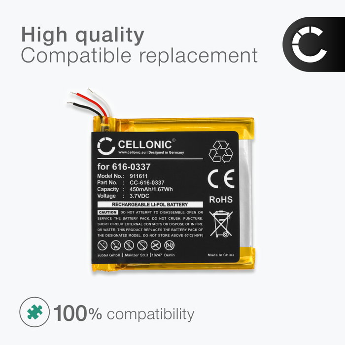 Battery for iPod nano 3 Generation A1236 + Tool-kit