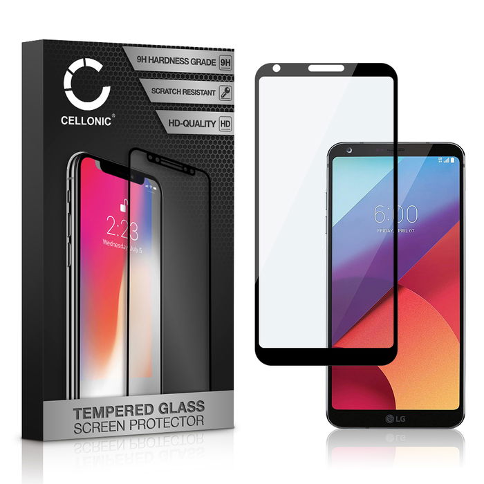CELLONIC Display Schutzglas kompatibel mit LG G6 Handyglas - 3D Full Cover 9H 0,33mm Full Glue schwarz - Handy Schutzfolie Displayschutz Glas Folie, Screen Protector Glass
