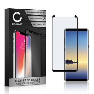 CELLONIC Display Schutzglas kompatibel mit Samsung Galaxy Note 8 (SM-N950) Handyglas - 3D Full Cover 9H 0,33mm Full Glue schwarz - Handy Schutzfolie Displayschutz Glas Folie, Screen Protector Glass