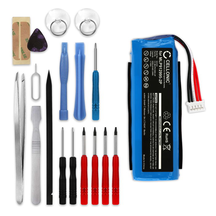 Akku für JBL Charge 2+, Charge 2 +, Charge 2 plus / JBL GSP1029102 6000mAh + Werkzeug-Set von CELLONIC