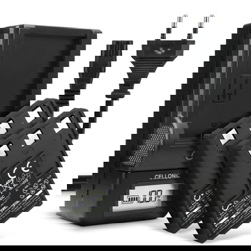 2x Ersatz Akku NB-1LH NB-1L + Ladegerät CB-2LSE CBC-NB1 für Canon Digital IXUS 300 330 400 430 500 IXUS V V2 V3 S100 NB1L CB2LS Kamera - 830mAh Ersatzakku Batterie, Ladekabel, Akkuladegerät