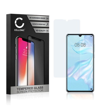CELLONIC Display Schutzglas kompatibel mit Huawei P30 Handyglas - 3D Case-friendly 9H 0,33mm Edge Glue Transparent - Handy Schutzfolie Displayschutz Glas Folie, Screen Protector Glass