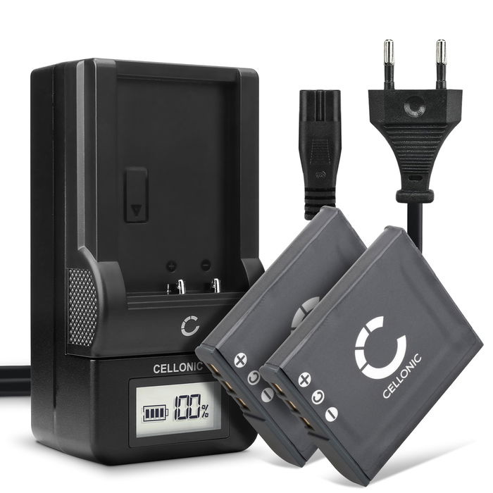 2x Sony BC-CSGC Akku + Ladegerät 900mAh Ersatzakku Batterie von CELLONIC