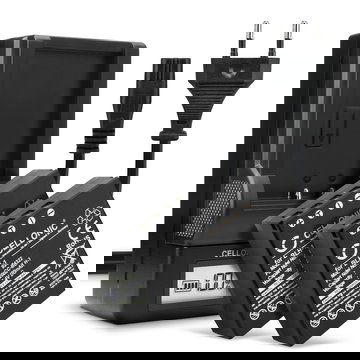 2x Ersatz Akku BLH-1 + Ladegerät BCH-1 für Olympus OM-D E-M1 Mark II, OM-D E-M1X Kamera - 2000mAh Ersatzakku Batterie, Ladekabel, Akkuladegerät