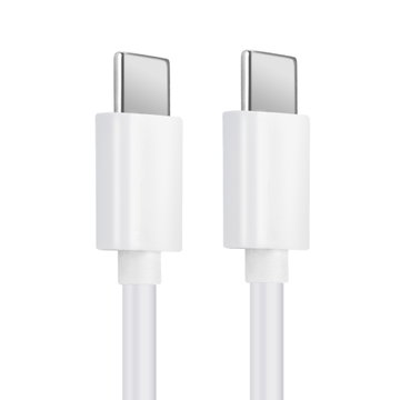 USB C Type C Kabel für Motorola Edge, Edge Plus, G7, G7 Plus, G7 Play, Moto G6, G7, G8, G8 Power, G9 Plus Handy Ladekabel - 1m 3A (PD 60W) PVC weiß - Datenkabel für Smartphone