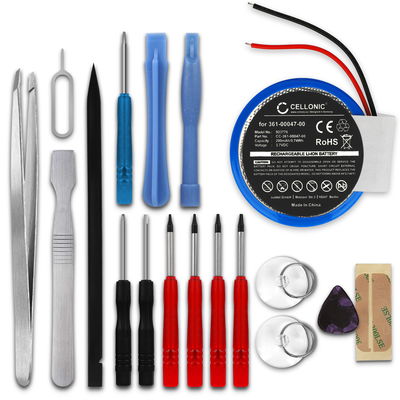 PD3032, 361-00047-0 Ersatz Akku für Garmin Approach S1, Forerunner 110, 210, 610, S1 Smartwatch Ersatzakku + Werkzeug-Set - 200mAh Fitnessuhr Austauschakku, Batterie