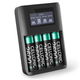 Ladegerät + 4x AA 2600mAh